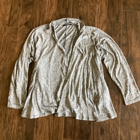 Concepts Cowl Neck Cross Front Gray Cardigan - Picture 4 of 6